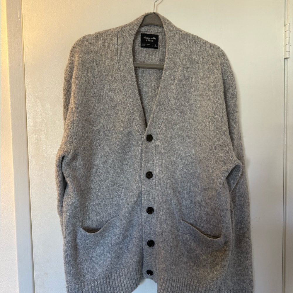 Abercrombie & Fitch Gray Cardigan Sweater